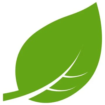 Eco green color leaf vector logo flat icon set. Isolated leaf shapes on white Stock Illustration
