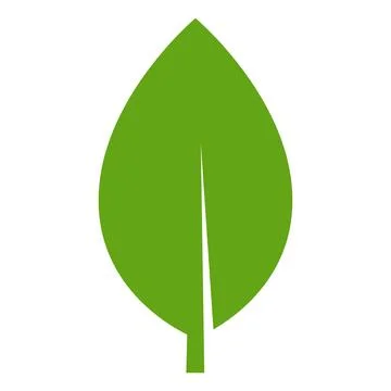 Eco green color leaf vector logo flat icon. Isolated leaf shape on white back Stock Illustration