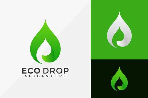 Eco Green Leaf Abstract Drop Logo Design, Modern Logo Designs Vector Illustra イラスト素材
