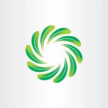 Eco green leaf circle abstract background element Stock Illustration