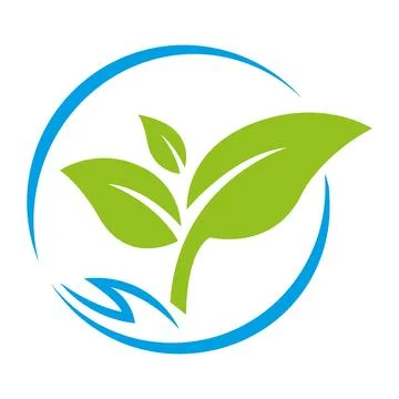 Eco Green Leaf Circle Logo Icon Vector Template Design Stock Illustration