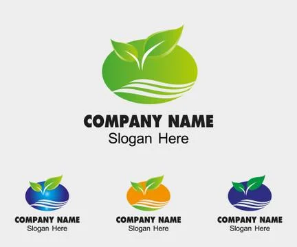 Eco green leaf elip template. Infinite shape business symbol Stock Illustration