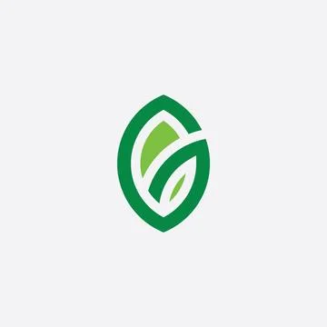 Eco green leaf logo symbol vector bio organic icon Stock Illustration