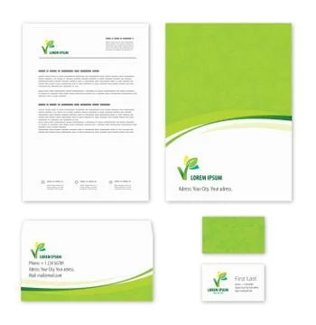 Eco green leaf logo template Stock Illustration