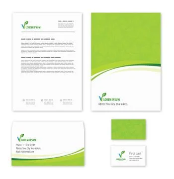 Eco green leaf logo template Stock Illustration