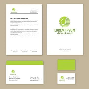 Eco green leaf logo template Stock Illustration