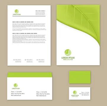 Eco green leaf logo template Stock Illustration