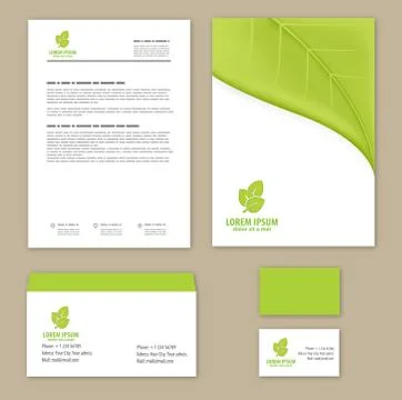 Eco green leaf logo template Stock Illustration