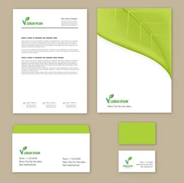 Eco green leaf logo template Stock Illustration