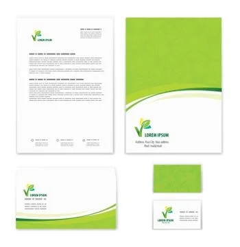 Eco green leaf logo template Stock Illustration