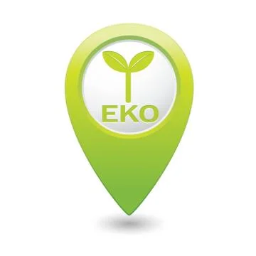 Eco GREEN map pointer Stock Illustration