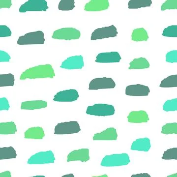 Eco Green palette Seamless pattern with abstract ornament. Colorful ink Dry Stock Illustration