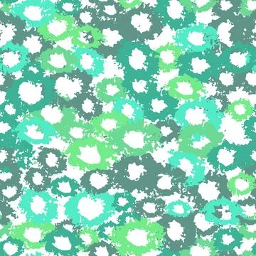 Eco Green palette Seamless pattern with abstract ornament. Colorful ink Dry Stock Illustration