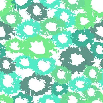 Eco Green palette Seamless pattern with abstract ornament. Colorful ink Dry Stock Illustration