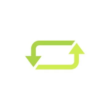 Eco green recycling rectangular icon with arrows. Stock Illustration