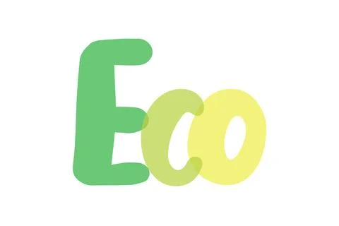 Eco - green tones typography background, label, sticker, text design, sign,.. Stock Illustration