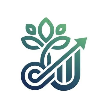 Eco Growth Logo Design with Leaf Arrow Business Development Emblem Illustrazione stock