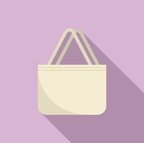 Eco handbag icon flat vector. Fabric bag Illustration
