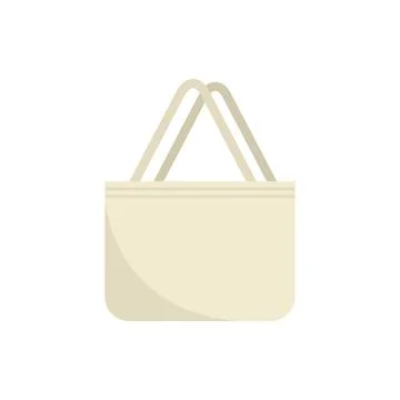 Eco handbag icon flat vector. Fabric bag Illustration