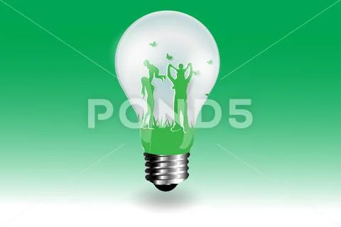 Eco happy family having fun concept paper cut style,vector Stock Illustration