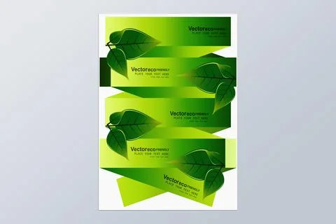 Eco headers set of four and flyer template or poster  design pro Vector Stock Illustration