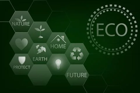Eco Hexagon Design. Stock Illustration
