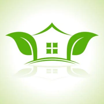 Eco home icon with leaf  vector illustration Stock Illustration