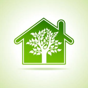 Eco home icon with tree. vector illustration Stock Illustration