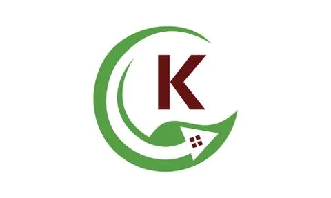 Eco Home Initial K Ilustración de archivo