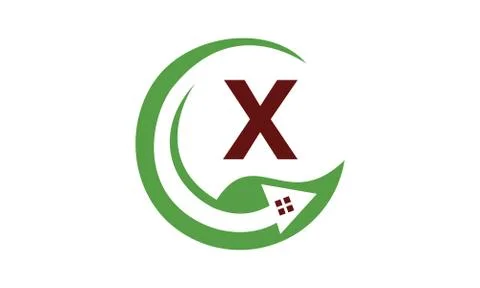 Eco Home Initial X Stock Illustration
