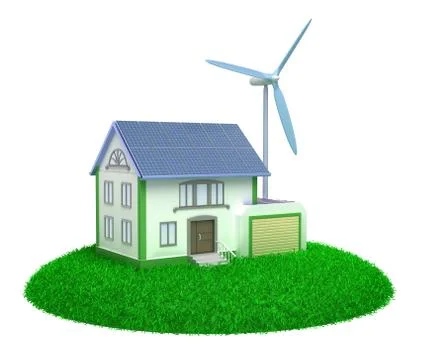 Eco house - 3D image. Stock Illustration