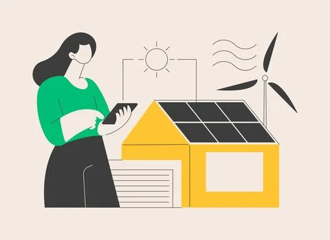 Eco house abstract concept vector illustration. Stock Illustration