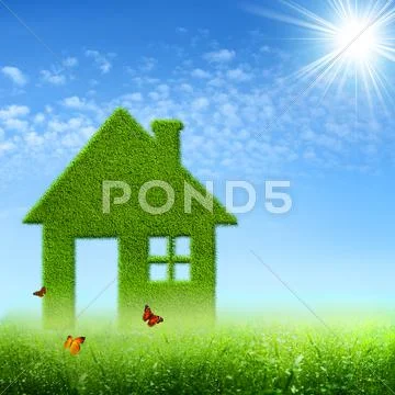 Eco house. abstract environmental backgrounds Stock Photos