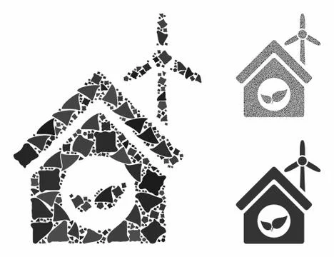 Eco house building Composition Icon of Tremulant Parts Ilustración de archivo