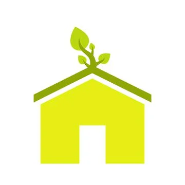 Eco house flat icon Ilustración de archivo