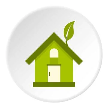 Eco house icon circle Ilustración de archivo