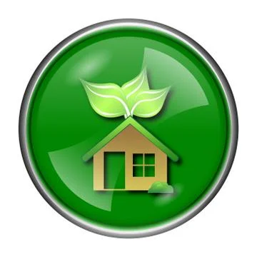 Eco house icon Ilustración de archivo