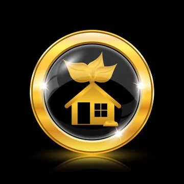 Eco house icon Ilustración de archivo