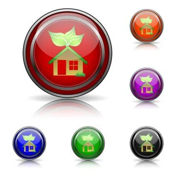 Eco house icon Ilustración de archivo