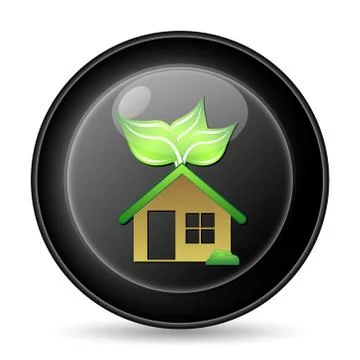 Eco house icon. internet button on white background.. Ilustración de archivo