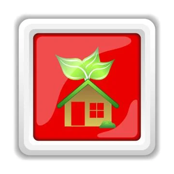 Eco house icon. internet button on white background.. Ilustración de archivo