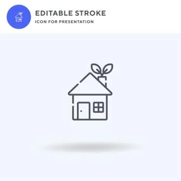 Eco House icon vector, filled flat sign, solid pictogram isolated on white, logo 스톡 일러스트