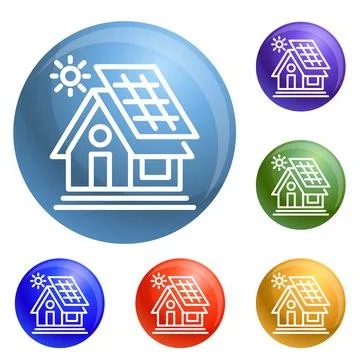 Eco house icons set vector Ilustración de archivo