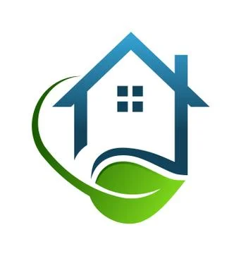 Eco House leaf Ilustração Stock