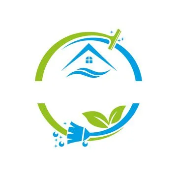Eco House Leaf Logo Design for Green Home Business Stock Illustration