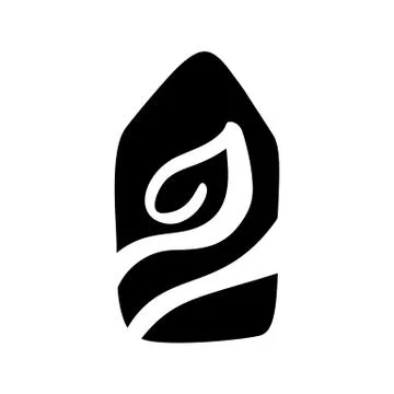 Eco House leaf. Simple Calligraphy nature Vector bio Icon. Estate Architecture Ilustración de archivo