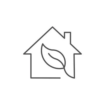 Eco house related vector linear icon Ilustración de archivo