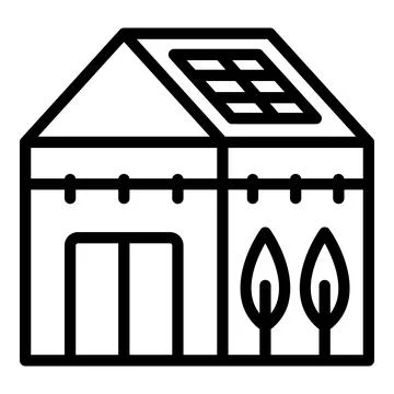 Eco house with solar panels generating green energy Ilustración de archivo