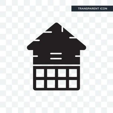 Eco house vector icon isolated on transparent background, Eco house logo desi Ilustración de archivo