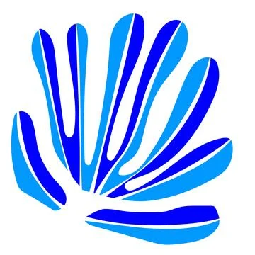 Eco icon blue flower flat Stock Illustration